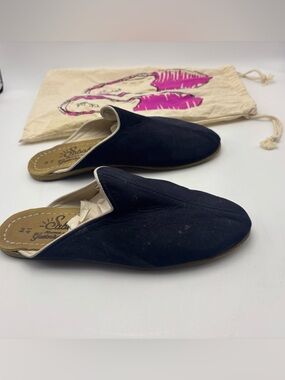 Sabah men’s Baba Mule Shoe Size 41 Baleen Blue Nubuck Slip On Handcrafted Turkey